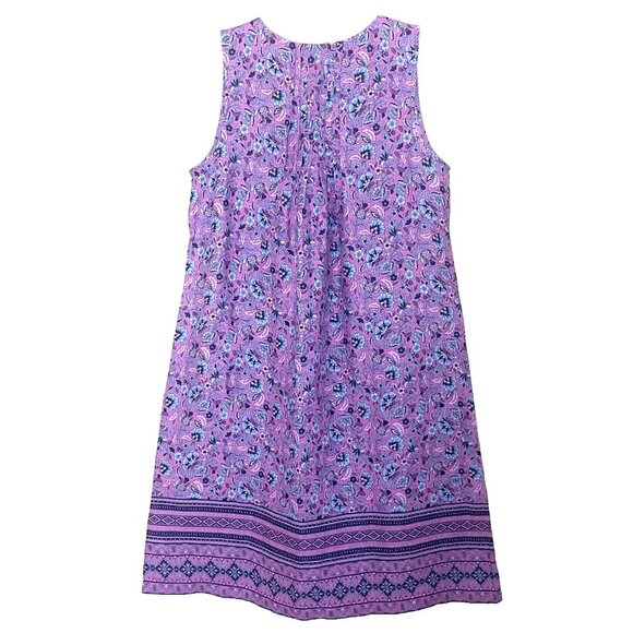 J. Jill Love Linen Floral Midi Dress Medium Tall Sleeveless Vacation Casual - Picture 3 of 15